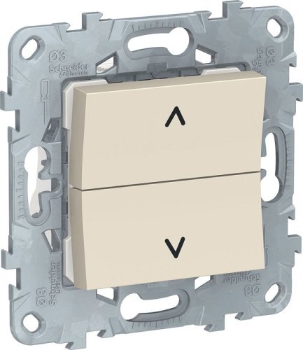 Выключатель жалюзи без фиксации без рамки Schneider Electric Unica New 2-кл. бежевый картинка